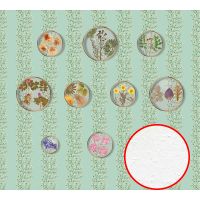 Фреска Ortograf Цветы 30239 Фактура бархат FX Флизелин (3*2,7) Бирюзовый/Разноцветный, Цветы/Листья — фото 1, Фрески