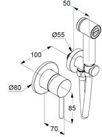 Гигиенический душ со смесителем Kludi Bozz 389983976 Черный матовый — фото 2, Гигиенические души