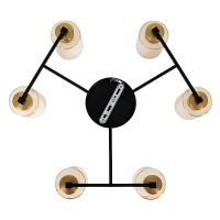 Люстра Artelamp Leo A7027PL-6BK Янтарная Бронза Черная — фото 6, Люстры