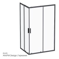 Душевой уголок AM.PM Gem S 120х90 W93G-404-120290-BT профиль Черный матовый стекло прозрачное — фото 9, Прямоугольные душевые уголки