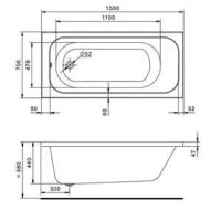 Акриловая ванна Santek Ламма 150x70 1WH501746 без гидромассажа — фото 4, Акриловые ванны