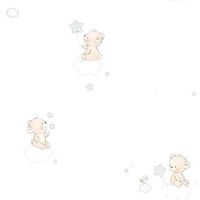 Обои детские Andrea Rossi Kids Land 54273-1 Винил на флизелине (1,06*10,05) Белый, Животные — фото 1, Обои для стен