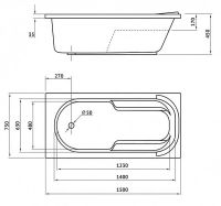 Товар: Акриловая ванна Berges Lumbo 150x75 050004 без гидромассажа - фото 9 Акриловая ванна Berges Lumbo 150x75 050004 без гидромассажа — фото 9, Ванны