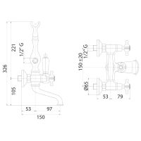 Смеситель на борт ванны Cezares Lord LORD-PBV-03/24-M Золото 24 карат — фото 3, Смесители