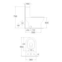 Унитаз компакт Agger AT03000 с бачком и сиденьем Микролифт — фото 12, Напольные унитазы