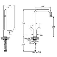 Смеситель для кухни Vitra Flo S A42103EXP Хром — фото 2, Смесители для кухни