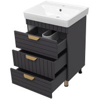 Товар: Тумба с раковиной Brevita Gloster 60 УТ000012446 Графит матовый - фото 4 Тумба с раковиной Brevita Gloster 60 УТ000012446 Графит матовый — фото 4, Мебель для ванной