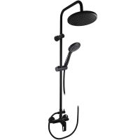 Душевая система Rav Slezak Colorado CO282.5/3CMAT Черный матовый — фото 1, Душевые стойки