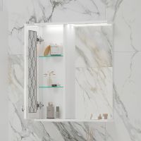 Зеркало со шкафом Volna Milena 55 L zsMLN55.L-01 с подсветкой Белое — фото 2, Зеркальные шкафы в ванную