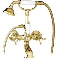 Смеситель для ванны Cezares Golf-VD-03/24-Bi Золото 24 карат — фото 1, Смеситель для ванны
