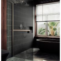 Душевая перегородка Maybah Glass MGD-730-5ш 790x1950 в широком профиле Хром матовый стекло графитовое матовое — фото 1, Душевые перегородки