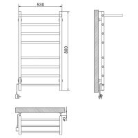 Товар: Электрический полотенцесушитель Ника WAY-2 80/50 с полкой Черный матовый - фото 2 Электрический полотенцесушитель Ника WAY-2 80/50 с полкой Черный матовый — фото 2, Электрические полотенцесушители