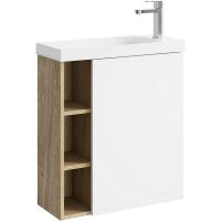 Корпус тумбы под раковину Aqwella Alba 60 R ALB0106RDD подвесной Дуб Давос — фото 1, Мебель для ванной