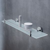 Стеклянная полка Ростовская Мануфактура Сантехники A8020 Хром — фото 2, Полки для ванной и душа