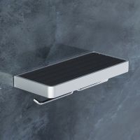 Держатель туалетной бумаги Damixa Jupiter DA77341900 двойной с полкой Черный Хром — фото 2, Держатели туалетной бумаги