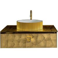 Тумба под раковину Boheme Armadi Art Lucido 100 770-100-Foil подвесная Поталь — фото 1, Мебель для ванной