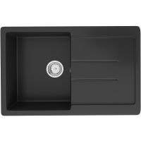 Кухонная мойка Ulgran Classic U-507-344 Ультра-черная — фото 1, Кухонные мойки