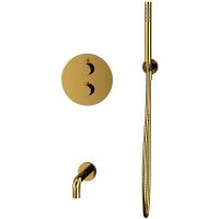 Товар: Смеситель для ванны Whitecross Y gold YSET10GL с термостатом Золото - фото 2 Смеситель для ванны Whitecross Y gold YSET10GL с термостатом Золото — фото 2, Смесители