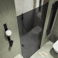 Душевая дверь Maybah Glass MGD-801-6 600x1980 на монопетле Черный стекло графитовое матовое — фото 4, Душевые двери в нишу