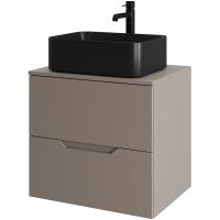 Тумба с раковиной Orange Line 60 Li-60TuLMDF+B02-460MB подвесная Латте матовый — фото 1, Тумбы с раковиной