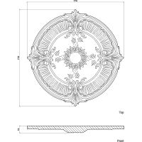 Розетка потолочная Европласт 1.56.026 770x54x770 мм — фото 3, Розетки потолочные