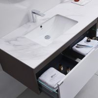 Тумба с раковиной Orans BC-1131 L 150 подвесная Matt coffee White matt арт-11311500L — фото 7, Тумбы с раковиной