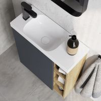 Товар: Корпус тумбы под раковину Aqwella Alba 60 L ALB0106LDD подвесной Дуб Давос - фото 4 Корпус тумбы под раковину Aqwella Alba 60 L ALB0106LDD подвесной Дуб Давос — фото 4, Мебель для ванной