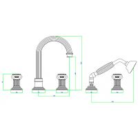 Смеситель на борт ванны Cezares Olimp OLIMP-BVD-03/24-Sw Золото 24 карат — фото 2, Смесители
