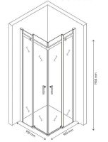 Душевой уголок Berges Melita 90х90 профиль Хром стекло прозрачное арт-061028 — фото 3, Квадратные душевые уголки