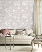 Обои Prima Italiana Carnevale 80705 Винил на флизелине (1,06*10) Серый/Белый, Цветы/Листья — фото 2, Обои для стен