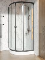 Товар: Душевой уголок Orange E01-090TB 90x90 профиль Черный стекло прозрачное - фото 4 Душевой уголок Orange E01-090TB 90x90 профиль Черный стекло прозрачное — фото 4, Душевые уголки четверть круга