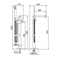 Товар: Смеситель для ванны Webert Pegaso PE851101560 Черный матовый - фото 2 Смеситель для ванны Webert Pegaso PE851101560 Черный матовый — фото 2, Смесители
