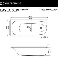 Акриловая ванна Whitecross Layla Slim 180x80 0122.180080.100.LINE.GL с гидромассажем — фото 9, Ванны