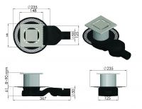Душевой трап Berges Platz Norma 150x150 090159 с решеткой Хром матовый — фото 7, Трапы для душа