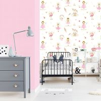 Обои детские Andrea Rossi Kids Land 54268-1 Винил на флизелине (1,06*10,05) Розовый, Принцессы — фото 3, Обои для стен