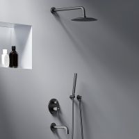 Душевая система Damixa Scandinavian Pure 936510300 Черная матовая — фото 1, Встраиваемые душевые комплекты