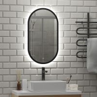 Зеркало Континент Prime 450х800 ЗЛП2199 с подсветкой Черное с сенсорным выключателем — фото 6, Зеркала в ванную комнату