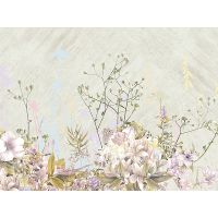 Панно Zambaiti Parati Satin Flowers IV Z66879 Винил на флизелине (3*5,1) Разноцветный, Цветы/Листья — фото 1, Обои для стен