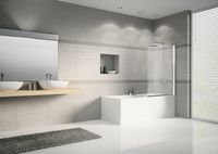 Шторка на ванну River Baikal 85 ПР 10000008294 профиль Матовый хром стекло матовое — фото 2, Шторки для ванной распашные