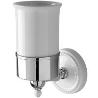 Стакан для зубных щеток Devon&Devon Dorothy DOR403CR Хром Белый — фото 1, Мыльницы