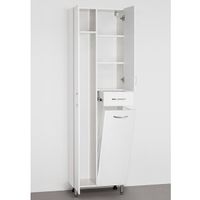 Шкаф пенал Style Line Эко Стандарт 54 с бельевой корзиной Белый — фото 2, Мебель для ванной