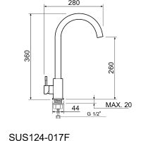 Смеситель для кухни Ростовская Мануфактура Сантехники SUS124-017F Нержавеющая сталь — фото 4, Смесители