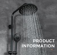 Товар: Душевая система Gappo G90 G2490-6 с термостатом Черная матовая - фото 16 Душевая система Gappo G90 G2490-6 с термостатом Черная матовая — фото 16, Душевые стойки