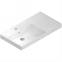 Раковина Kerama Marazzi Cubo 90 L CU.wb.90lh Белая глянцевая — фото 1, Раковины встраиваемые сверху