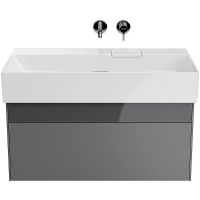 Тумба под раковину Kerama Marazzi Logica 90 LOG.90.2\ST подвесная Стальной серый — фото 1, Тумбы под раковину