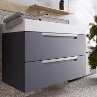 Товар: Тумба под раковину Aqwella Cube 90 CUB0109GR подвесная Серая матовая - фото 3 Тумба под раковину Aqwella Cube 90 CUB0109GR подвесная Серая матовая — фото 3, Мебель для ванной