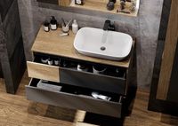 Тумба с раковиной Aquaton Терра 105 1A2469K2TEKA0 подвесная Дуб кантри Антрацит — фото 6, Тумбы с раковиной