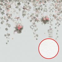 Фреска Ortograf Aurora 34103 Фактура бархат FX Флизелин (5*3) Серый/Зеленый, Цветы/Птицы — фото 1, Фрески