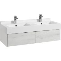 Тумба под раковину Aquaton Сакура 120 1A219701SKW80 подвесная Ольха наварра Белый глянец — фото 1, Тумбы под раковину