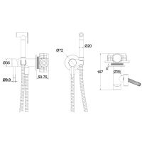 Гигиенический душ со смесителем Whitecross Y black SYSYBI2BL Черный матовый — фото 3, Душевое оборудование. Душевая программа
